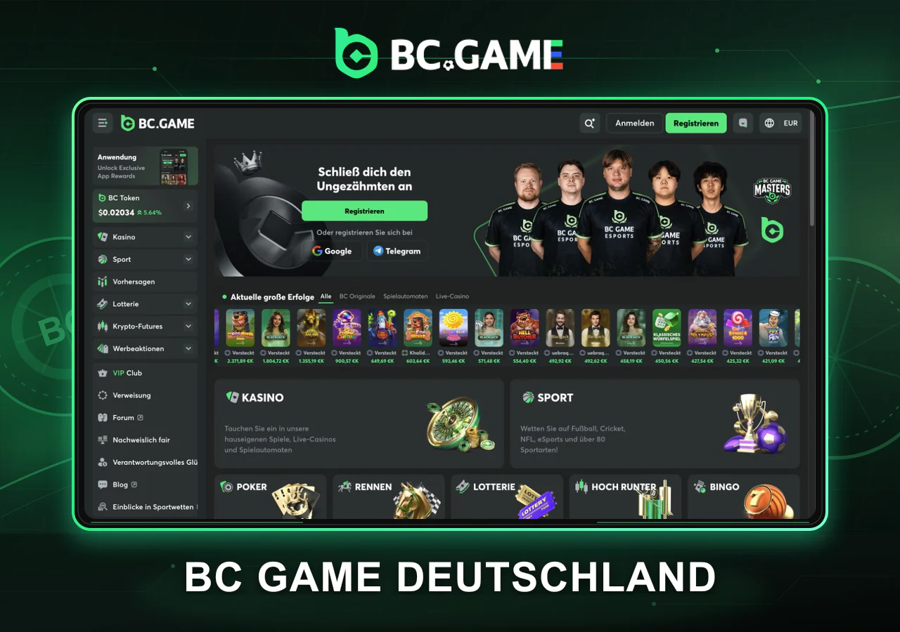 BC Game Casino Startseite und Willkommensbonus