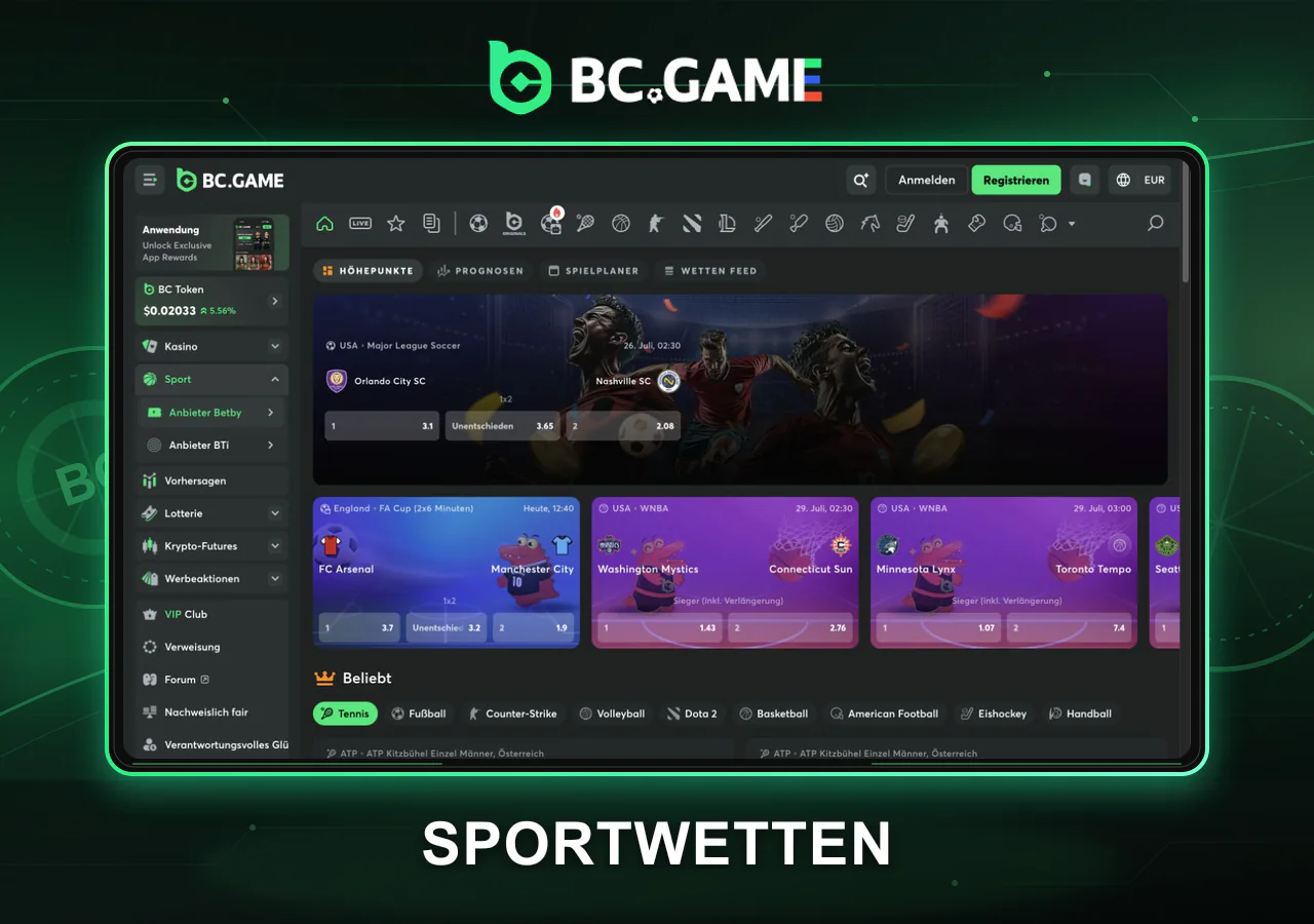 SPORTWETTEN BEI BC GAME auf BC.Game