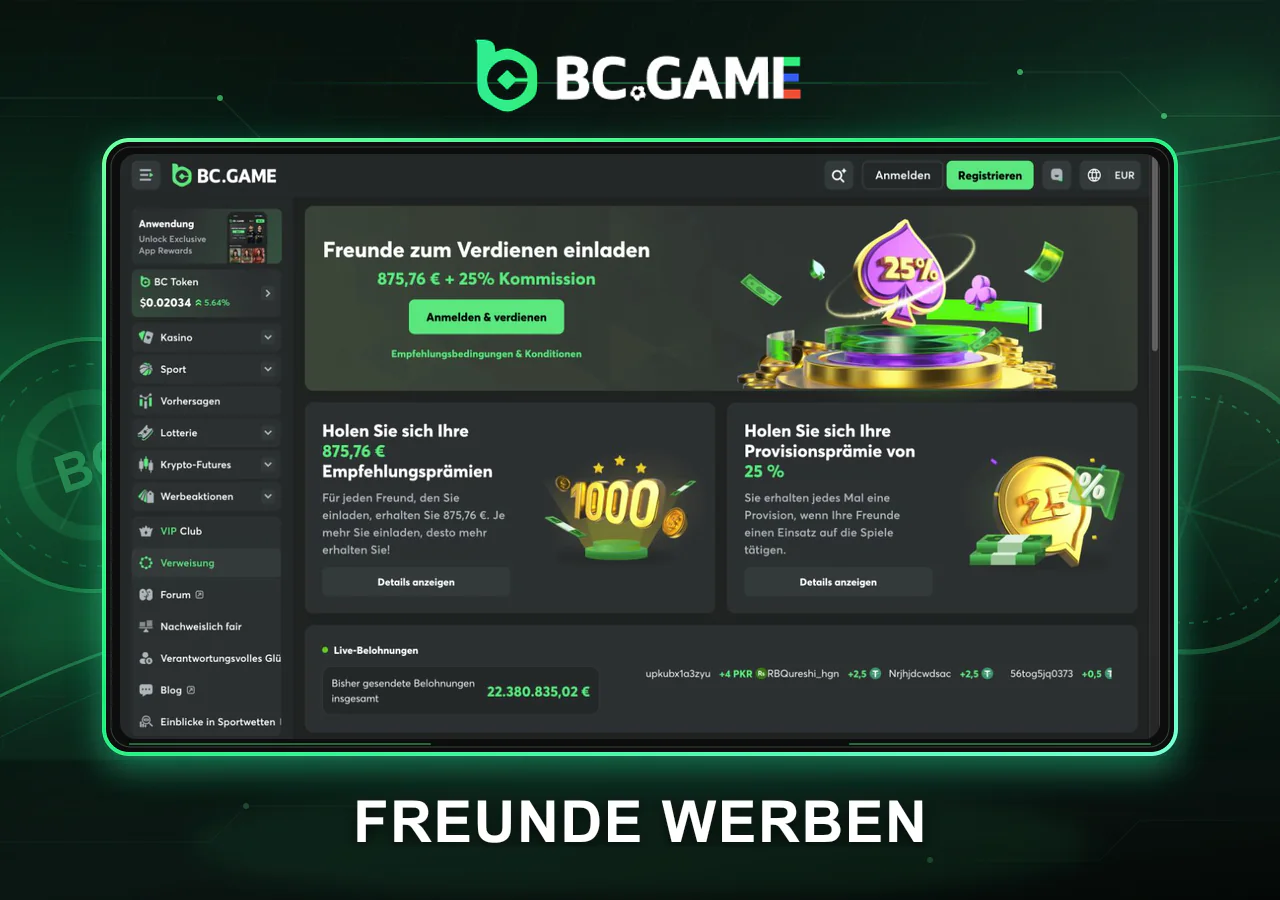 BC Game Casino Konto erstellen und verwalten